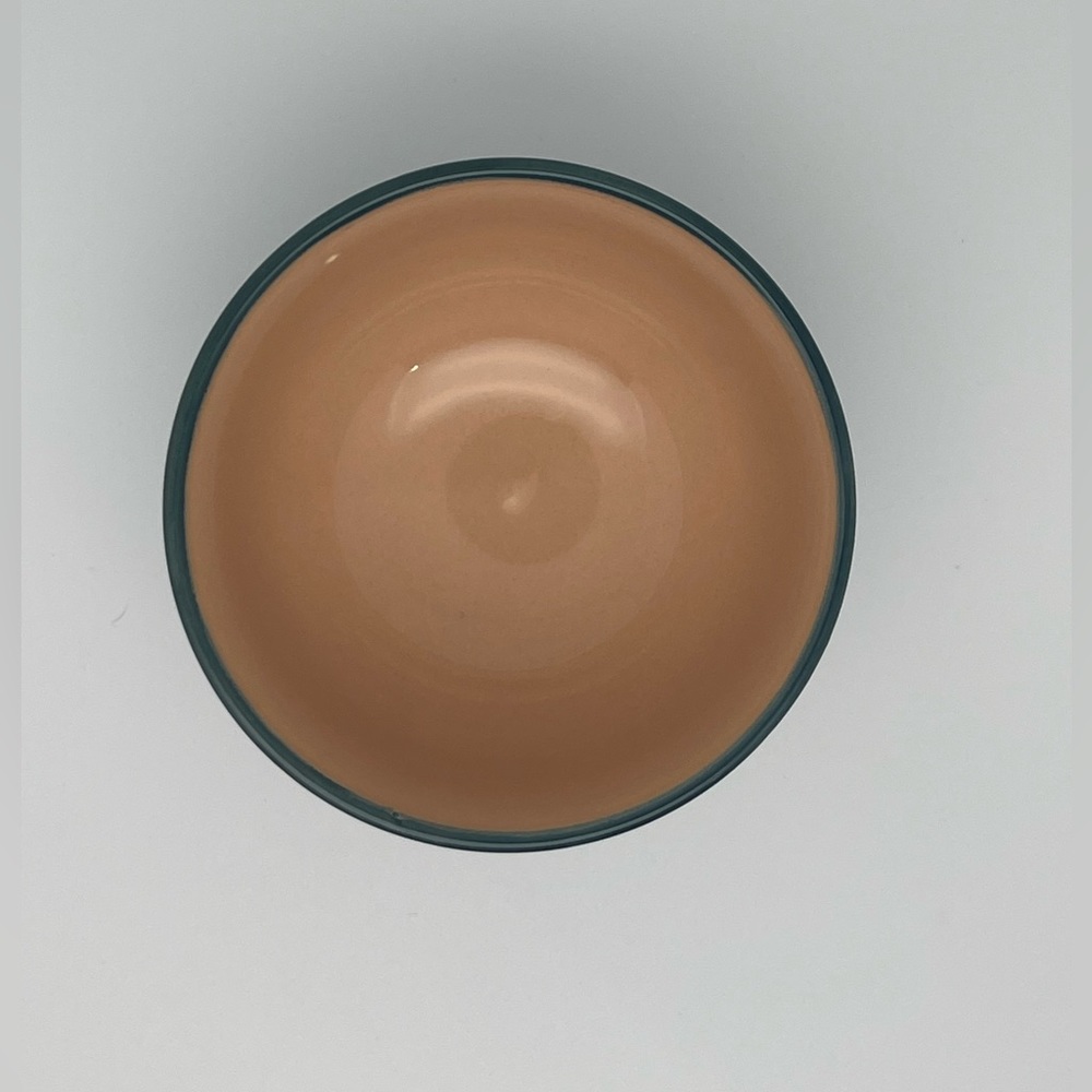 Ceramic Set of 3 Nesting Bowls, Design w/Gold Trim by Chic & Tonic Teal & Peachy - Picture 12 of 13